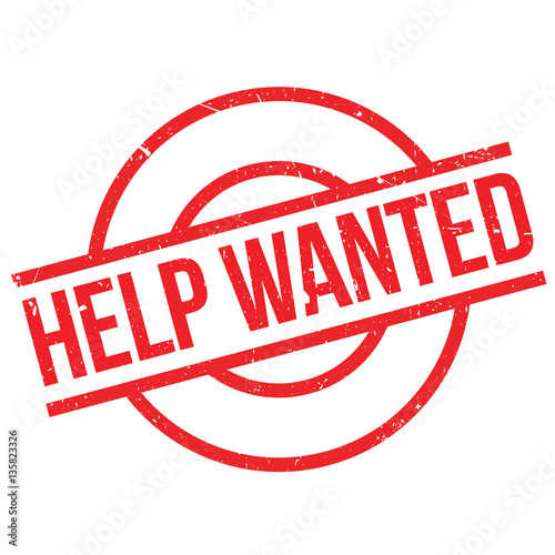 Help Wanted rubber stamp. Grunge design with dust scratches. Effects can be easily removed for a clean, crisp look. Color is easily changed.