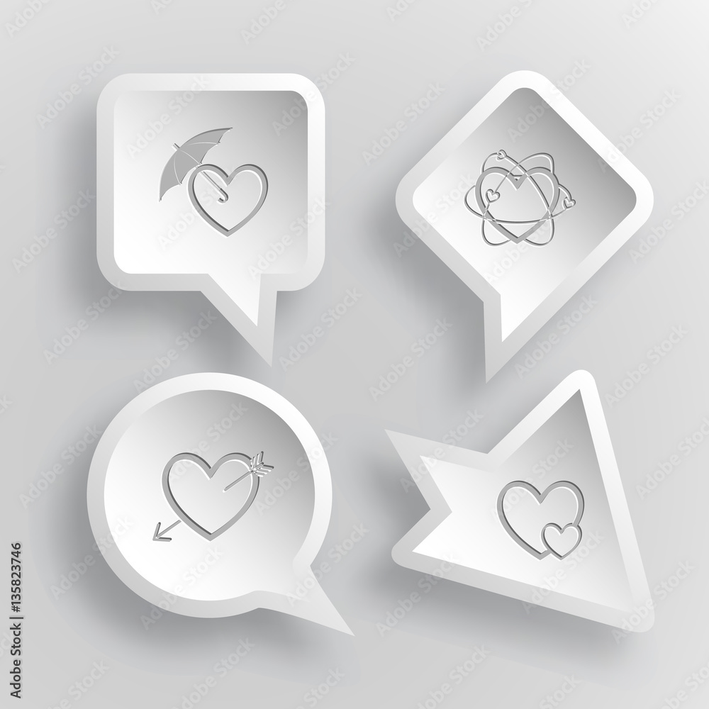 4 images: protection love, atomic heart, heart and arrow, carefu 4 images: protection love, atomic heart, heart and arrow, carefu