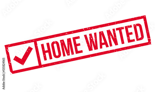 Home Wanted rubber stamp. Grunge design with dust scratches. Effects can be easily removed for a clean, crisp look. Color is easily changed.