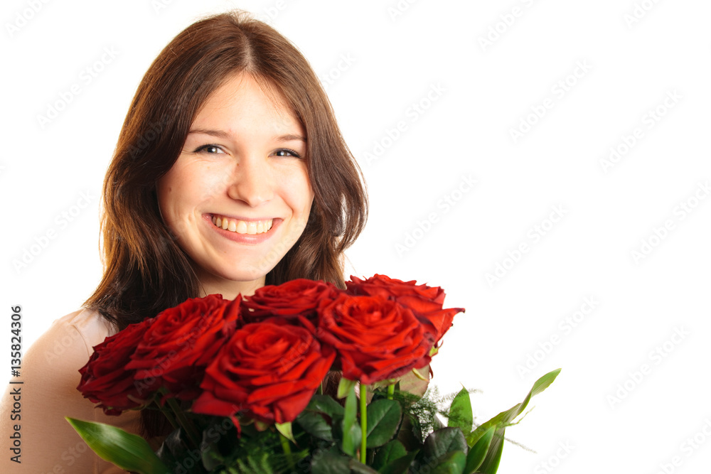 Young Woman With Roses Young Woman With Roses