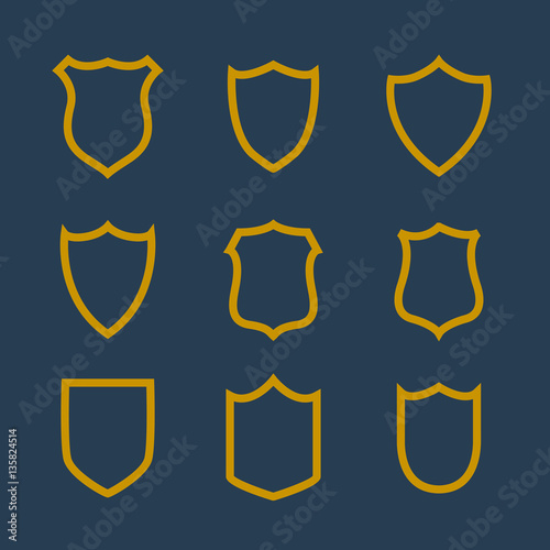collection of badges symbol in line style