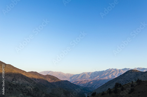 Fototapeta Naklejka Na Ścianę i Meble -  Tian Shan mountains view from Kamchik Pass in Uzbekistan