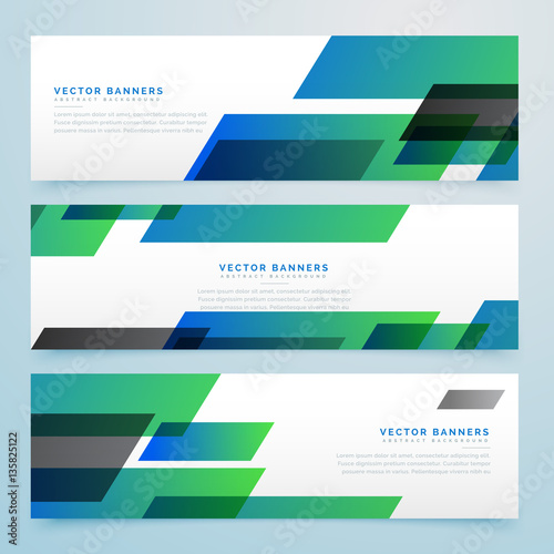 modern geometric banners and headers set