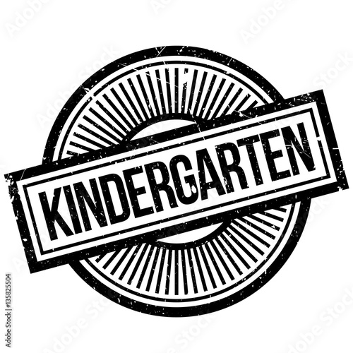 Kindergarten rubber stamp. Grunge design with dust scratches. Effects can be easily removed for a clean, crisp look. Color is easily changed.