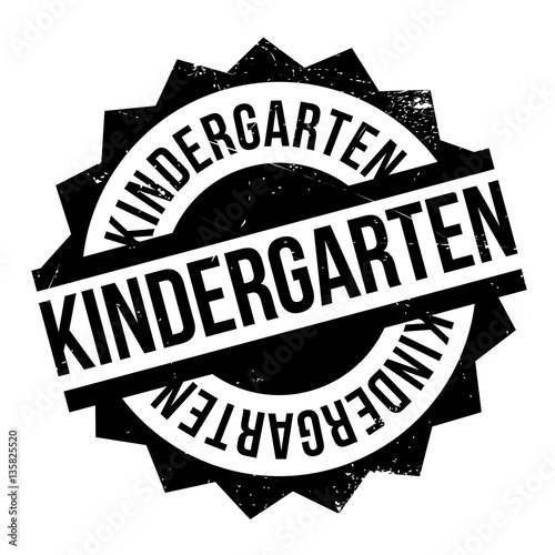 Kindergarten rubber stamp. Grunge design with dust scratches. Effects can be easily removed for a clean, crisp look. Color is easily changed.