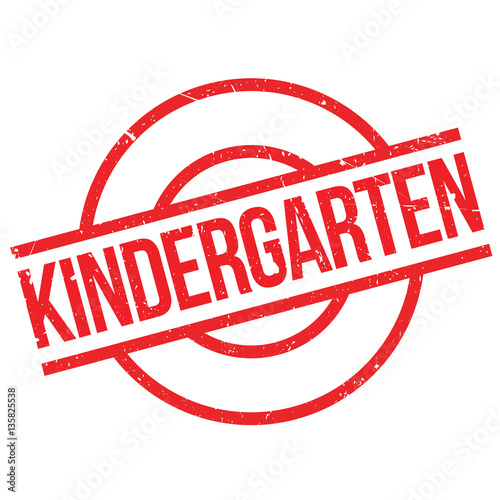 Kindergarten rubber stamp. Grunge design with dust scratches. Effects can be easily removed for a clean, crisp look. Color is easily changed.