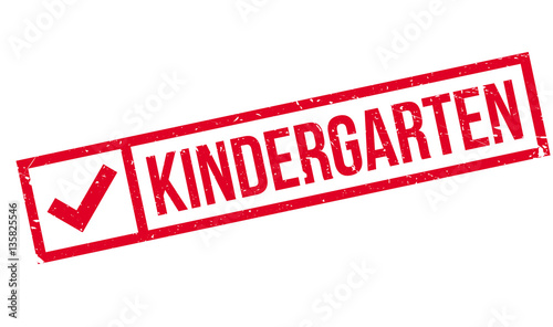 Kindergarten rubber stamp. Grunge design with dust scratches. Effects can be easily removed for a clean, crisp look. Color is easily changed.