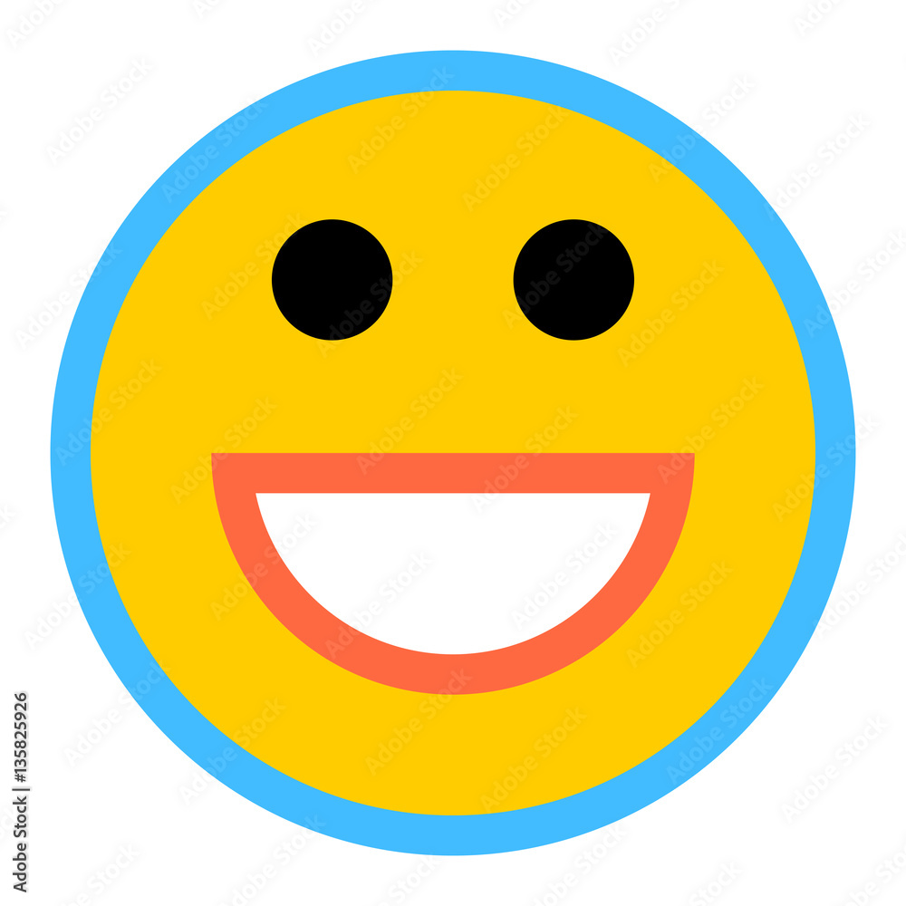 Happy Smiley Smiling Face Flat Style Happy Smiley Smiling Face Flat Style