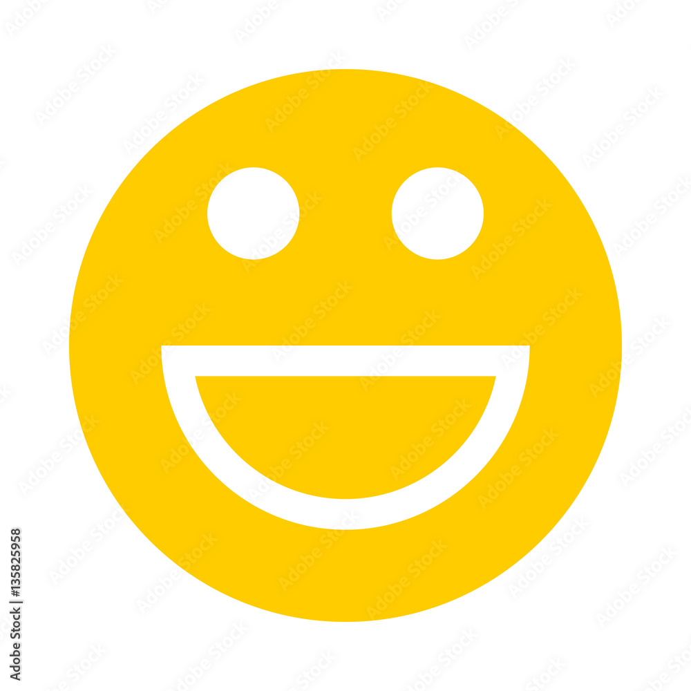 Fototapeta premium Happy Smiley Smiling Face Flat Style