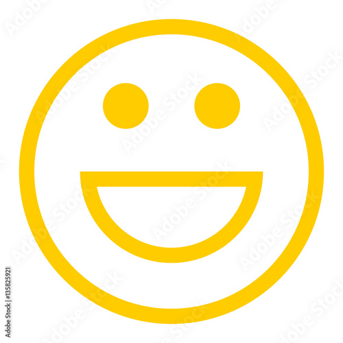 Happy Smiley Smiling Face Flat Style