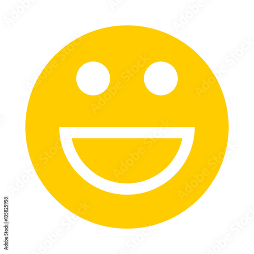 Happy Smiley Smiling Face Flat Style