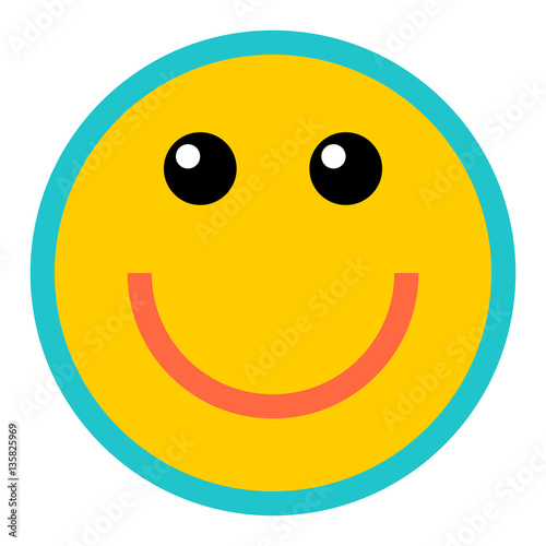 Happy Smiley Smiling Face Flat Style