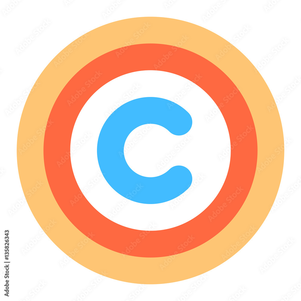 Flat Icon Copyright Symbol or Sign Flat Icon Copyright Symbol or Sign