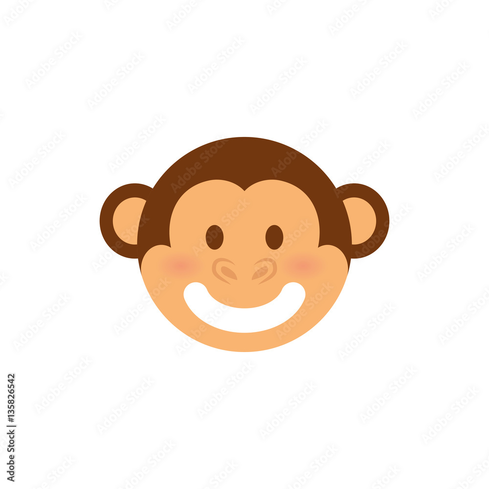 Fototapeta premium Cute monkey cartoon icon vector illustration graphic design