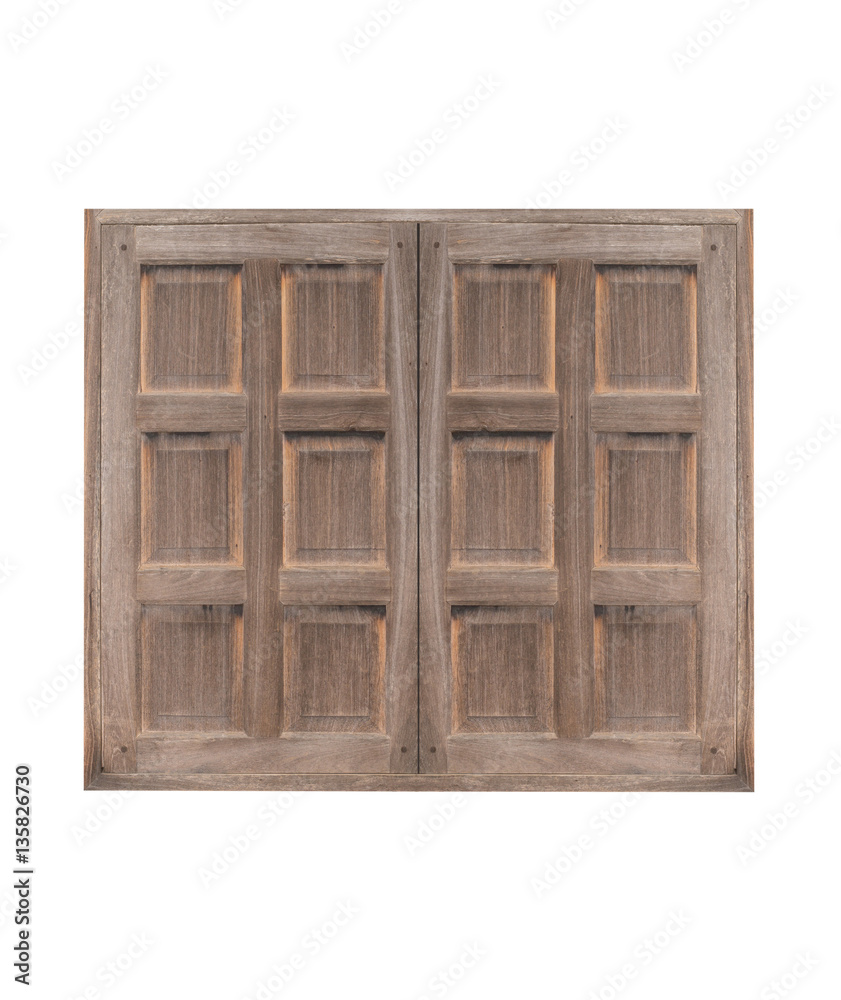  wooden window isolated on white background