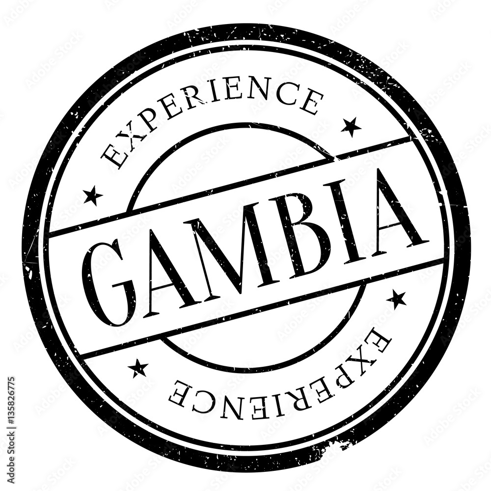 Gambia stamp. Grunge design with dust scratches. Effects can be easily removed for a clean, crisp look. Color is easily changed.