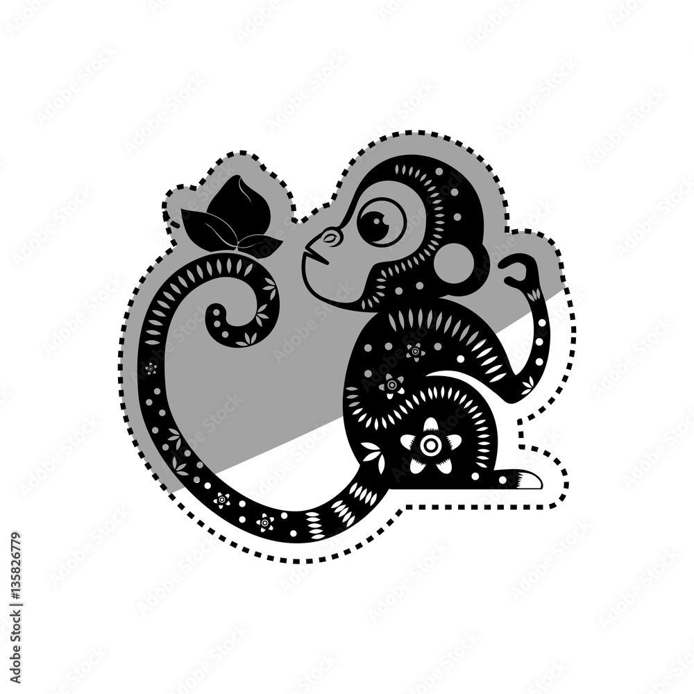 Cute monkey cartoon icon vector  illustration  graphic design