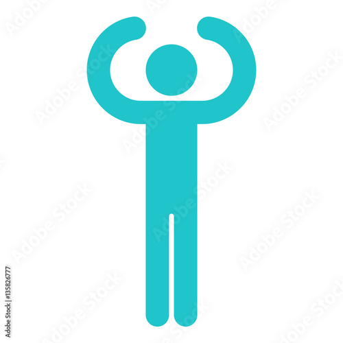 Man Sign Raised Hands Human Icon