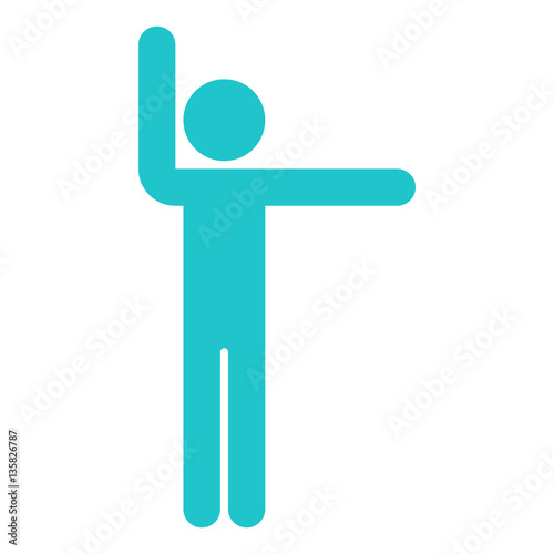 Man Sign Raised Hands Sport Icon