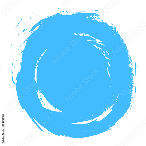 Blue Brush Stroke Circle Shape