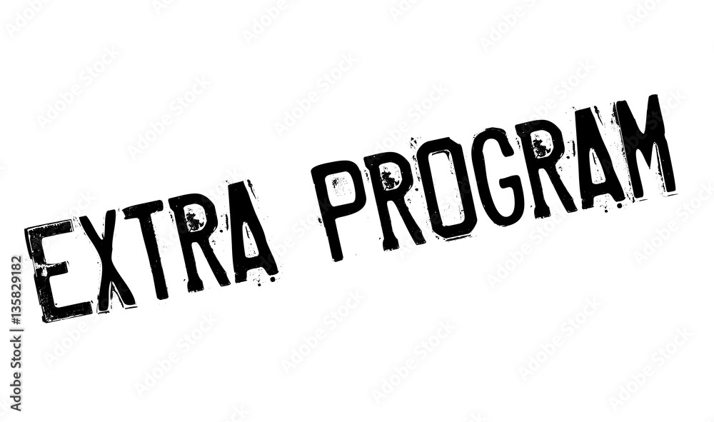Extra Program rubber stamp. Grunge design with dust scratches. Effects can be easily removed for a clean, crisp look. Color is easily changed. Extra Program rubber stamp. Grunge design with dust scratches. Effects can be easily removed for a clean, crisp look. Color is easily changed.