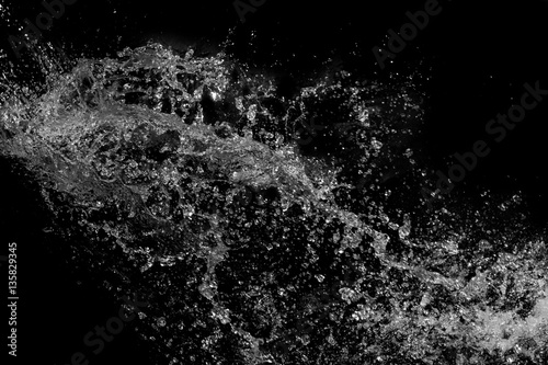 Water Splash On Black Background
