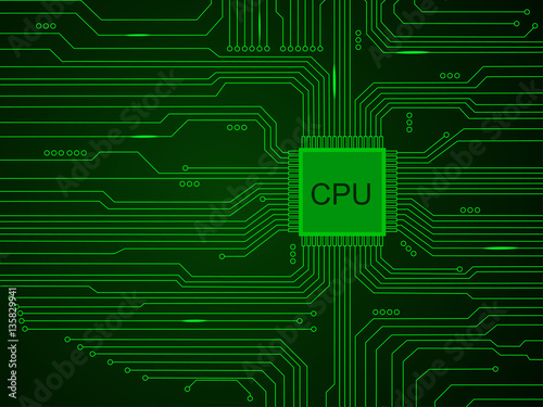 cpu abstract technology. Vector illustration.