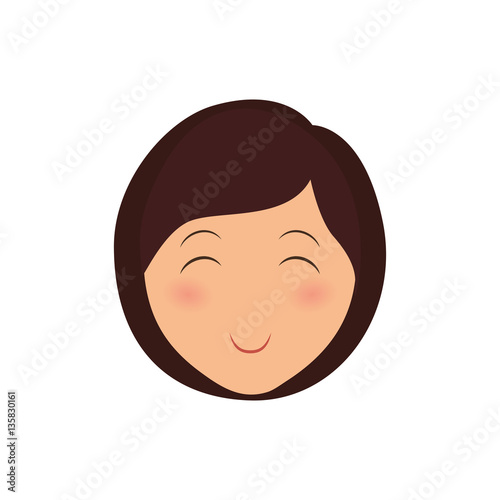 woman face cartoon icon vector illustration graphic design