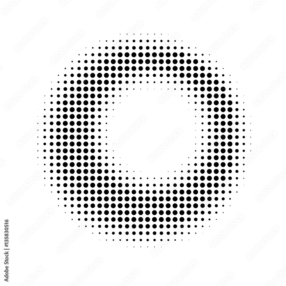 abstract halftone circle background. black design element
