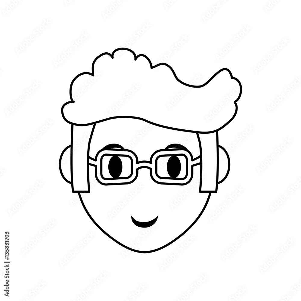 Fototapeta premium Man face cartoon icon vector illustration graphic design