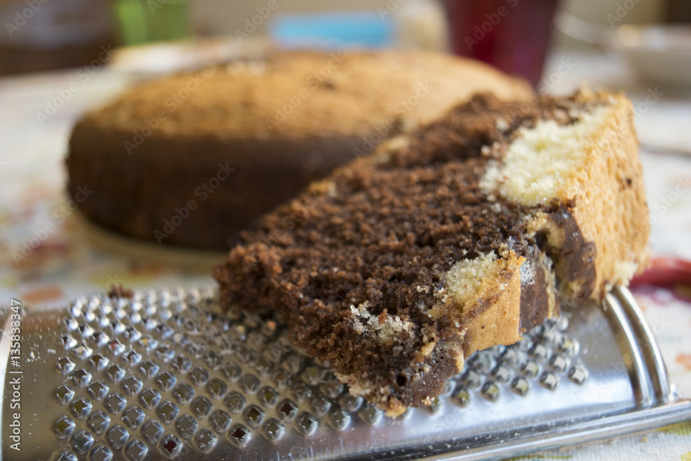 homemade chocolate sponge cake