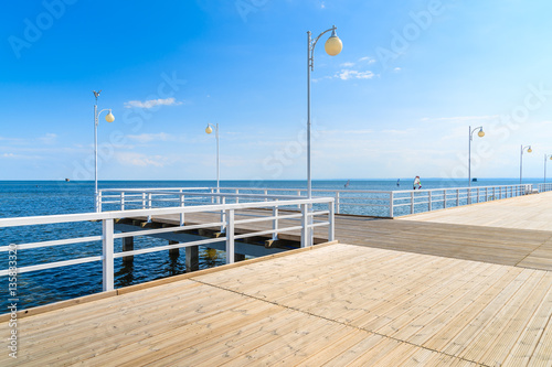 View of Jurata pier in sunny summer day  Baltic Sea  Poland