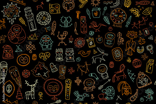 Tribal ethnic elements, seamless pattern for your design