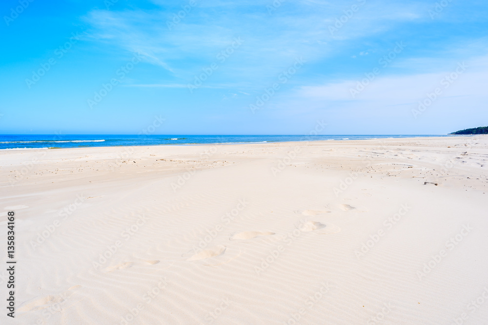 White sand on idyllic beach, Baltic Sea, Poland