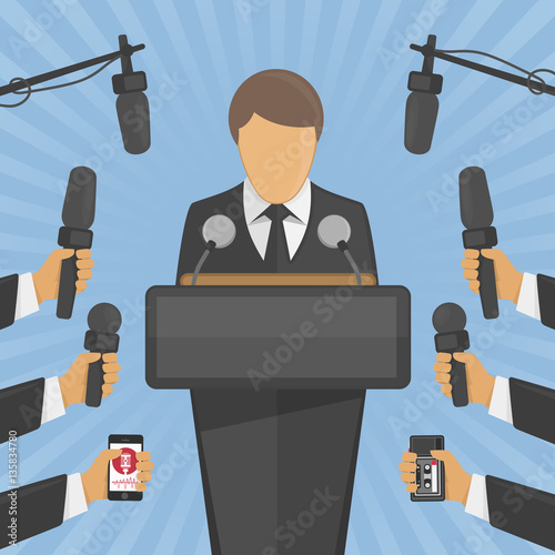 Interview press conference concept.