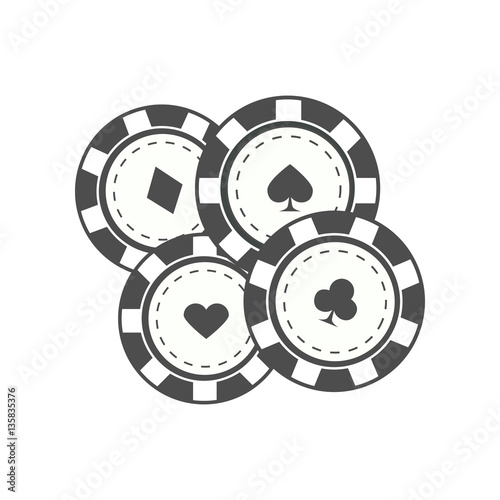 Gambling Chips Vector Illustration In Flat Design