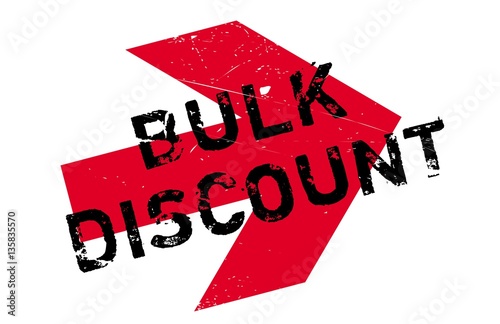 Bulk discount stamp. Grunge design with dust scratches. Effects can be easily removed for a clean, crisp look. Color is easily changed.