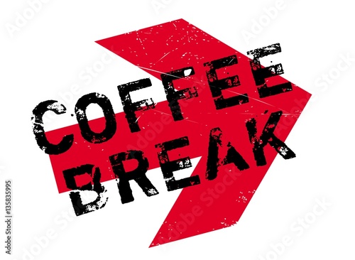 Coffee break stamp. Grunge design with dust scratches. Effects can be easily removed for a clean, crisp look. Color is easily changed.