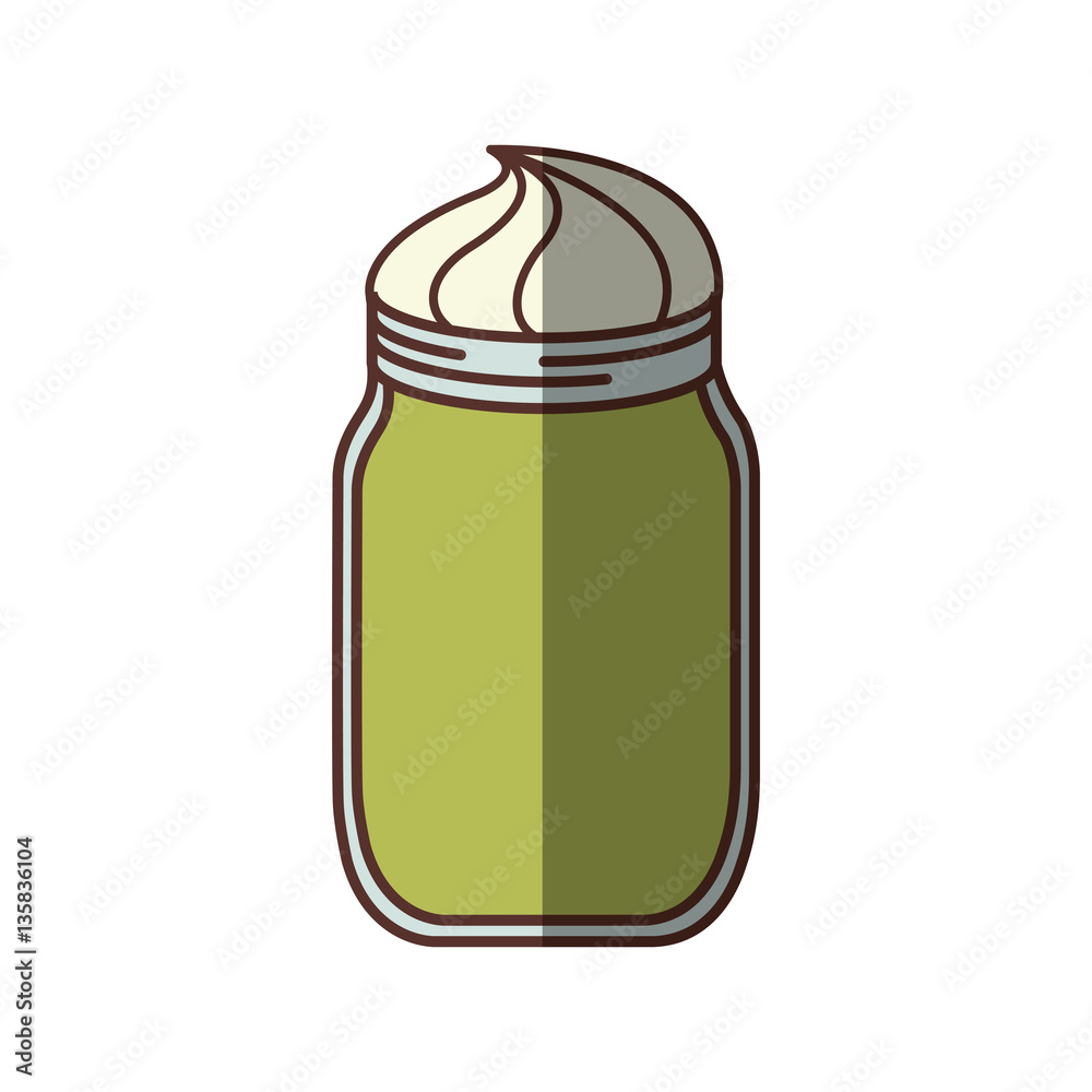 green glass jar with cream dessert shadow vector illustration eps 10 green glass jar with cream dessert shadow vector illustration eps 10