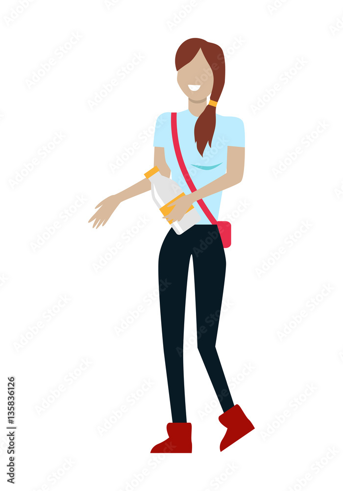 Customer Woman Character Vector Illustration