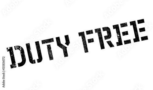 Duty free stamp. Grunge design with dust scratches. Effects can be easily removed for a clean, crisp look. Color is easily changed.