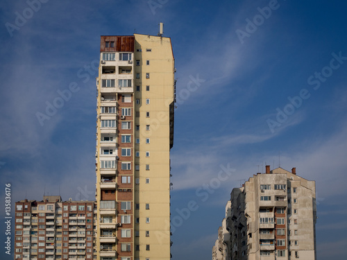 Socialism flats from the 80s in Sofia, Bulgaria. Architecture in photo