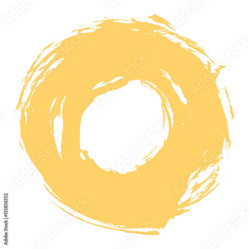 Yellow Brushstroke Circle Form