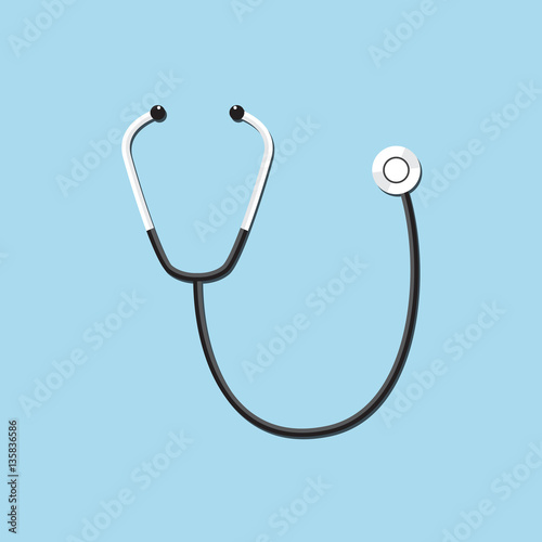 Vector stethoscope isolated. Flat style