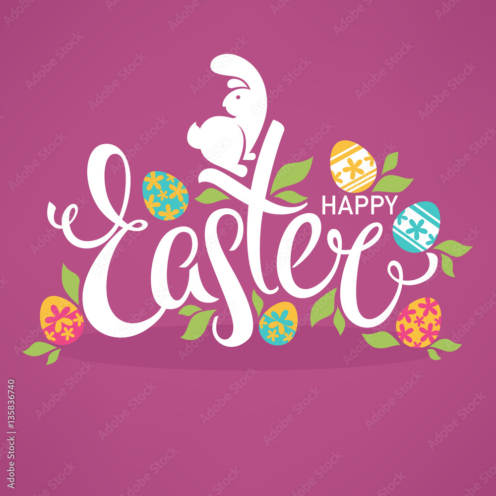 Happy Easter, bright design template for your greeting card with Happy Easter, bright design template for your greeting card with