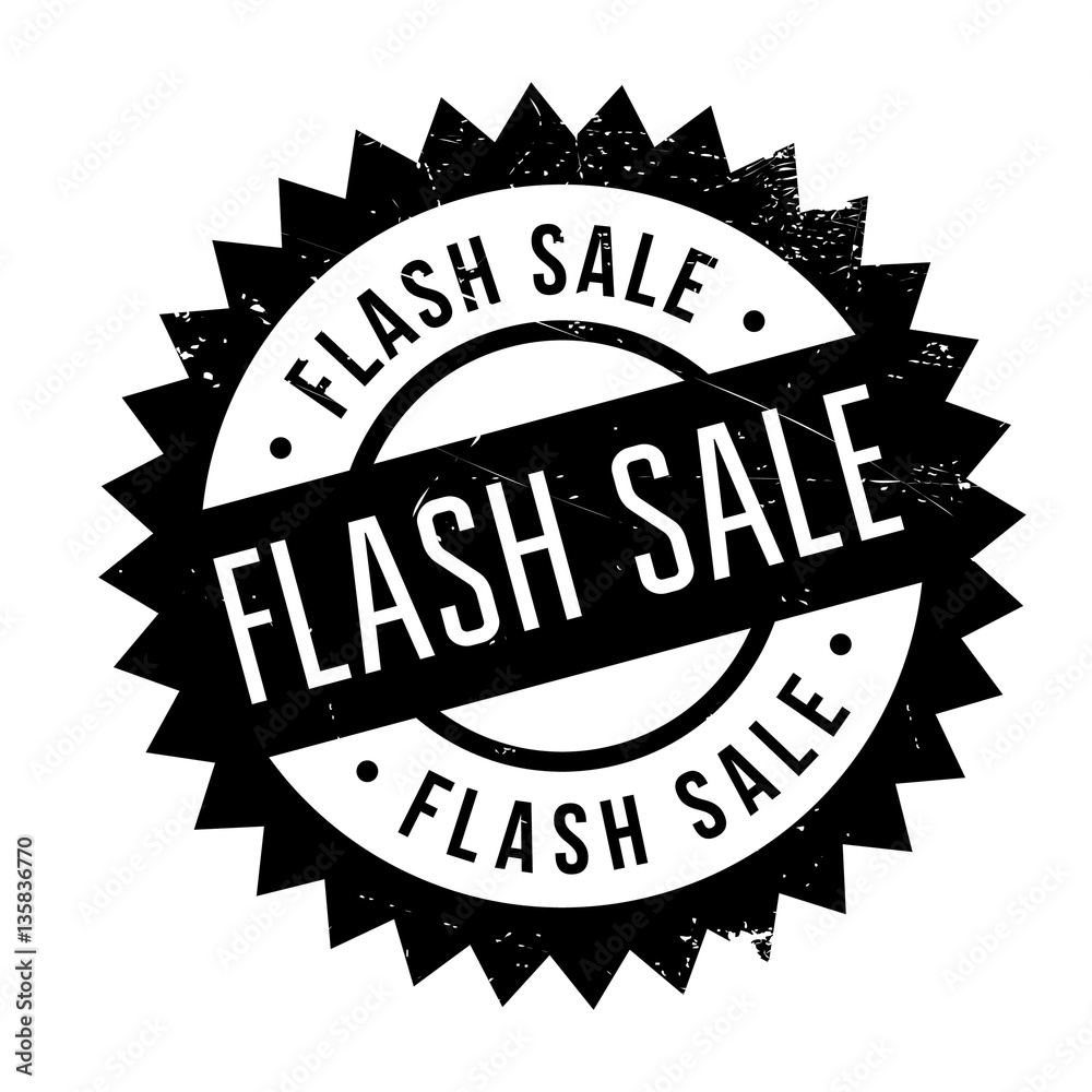Flash sale stamp. Grunge design with dust scratches. Effects can be easily removed for a clean, crisp look. Color is easily changed.