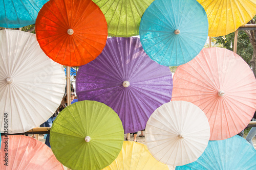 colorfull of umbrellas in thailand