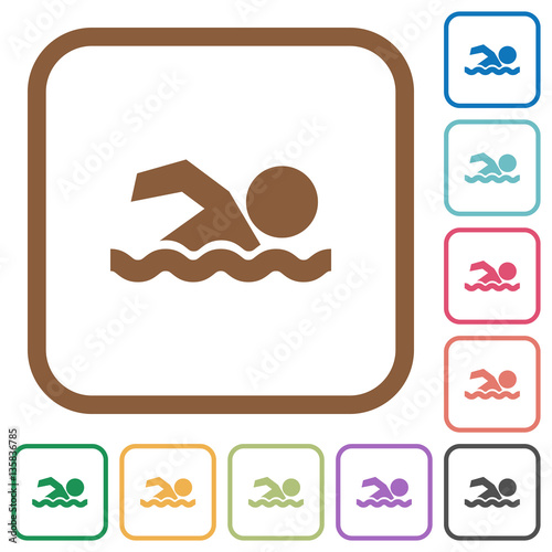 Swimming man simple icons