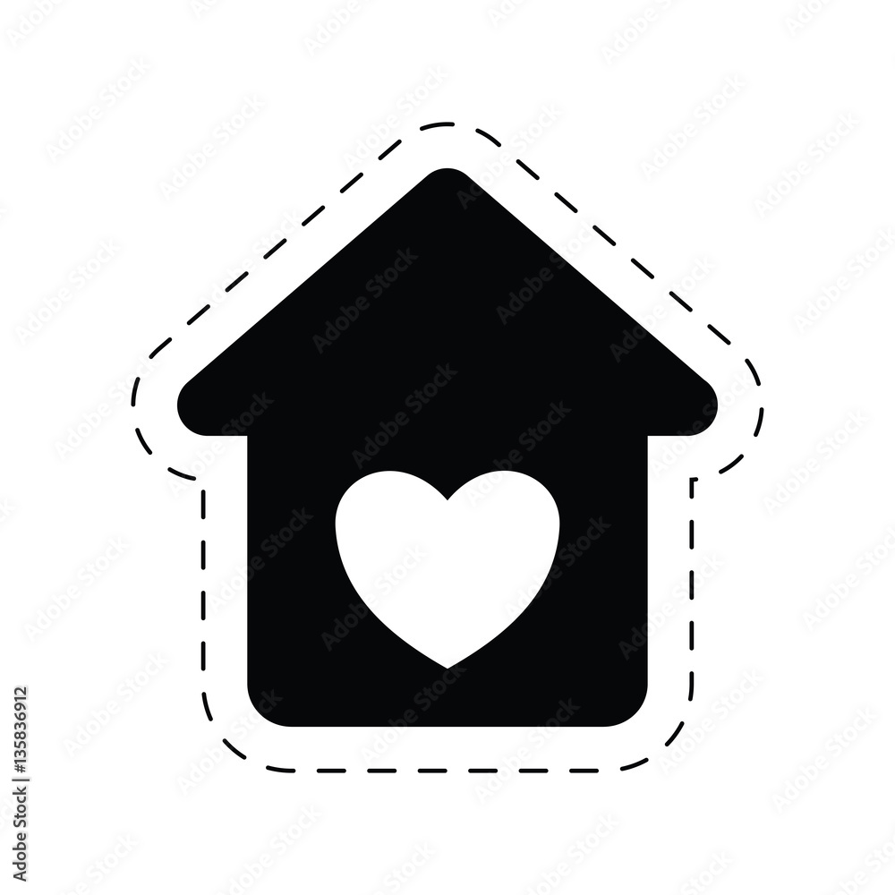 home heart love romance ornament pictogram vector illustration eps 10