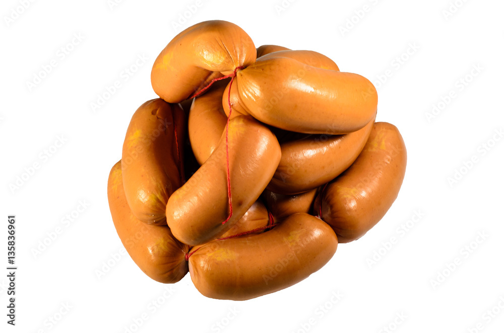 Fresh sausage isolated on white Fresh sausage isolated on white